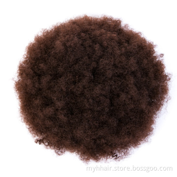 8 Inch Synthetic Afro Kinky Hair Bun High Temperature Black Drawstring ponytail Clip in Hair Extension on Puff Hair Bun